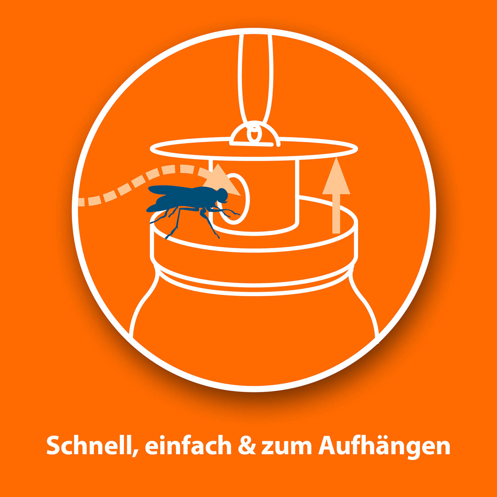 Abbildung vom Fallendeckel mit der Schrift "Schnell, einfach & zum Aufhängen"
