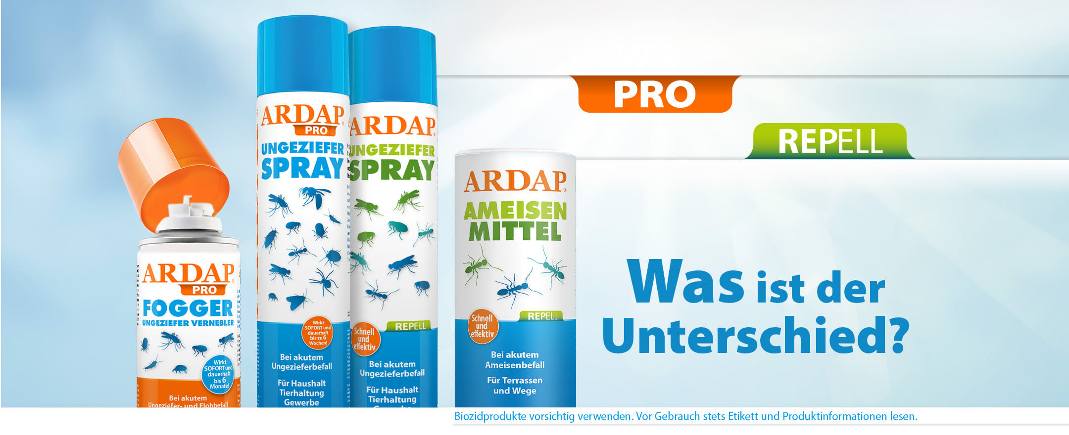 Unterschiede zwischen Pro und Repell Produkten ARDAP