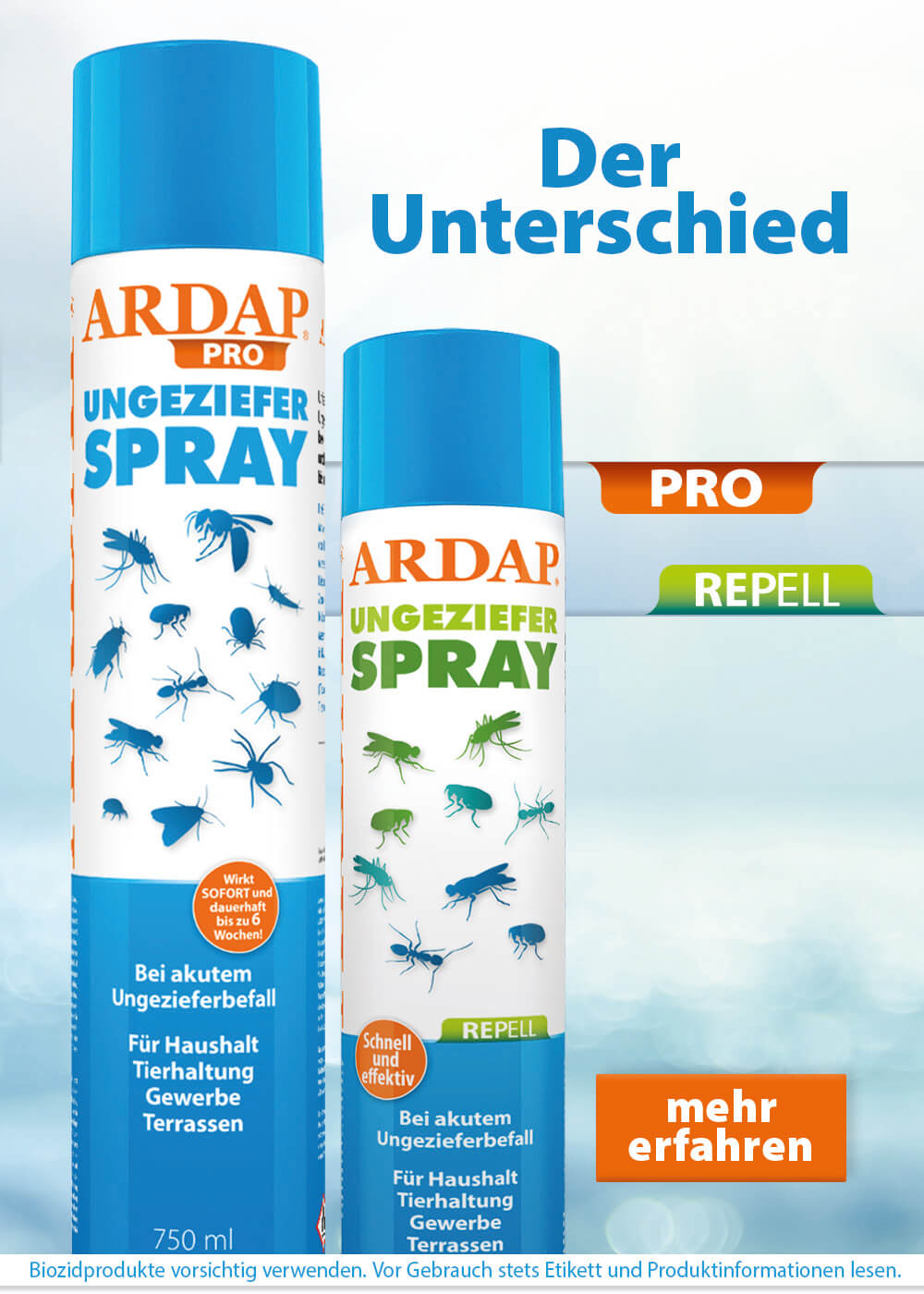 Unterschiede zwischen Pro und Repell Produkten ARDAP