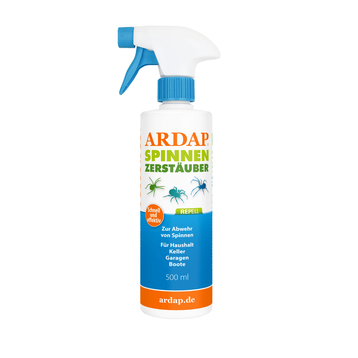 ARDAP Repell Spinnen Zerstäuber 500ml - Für Haushalt, Keller, Garage, Boote - Abwehr von Spinnen