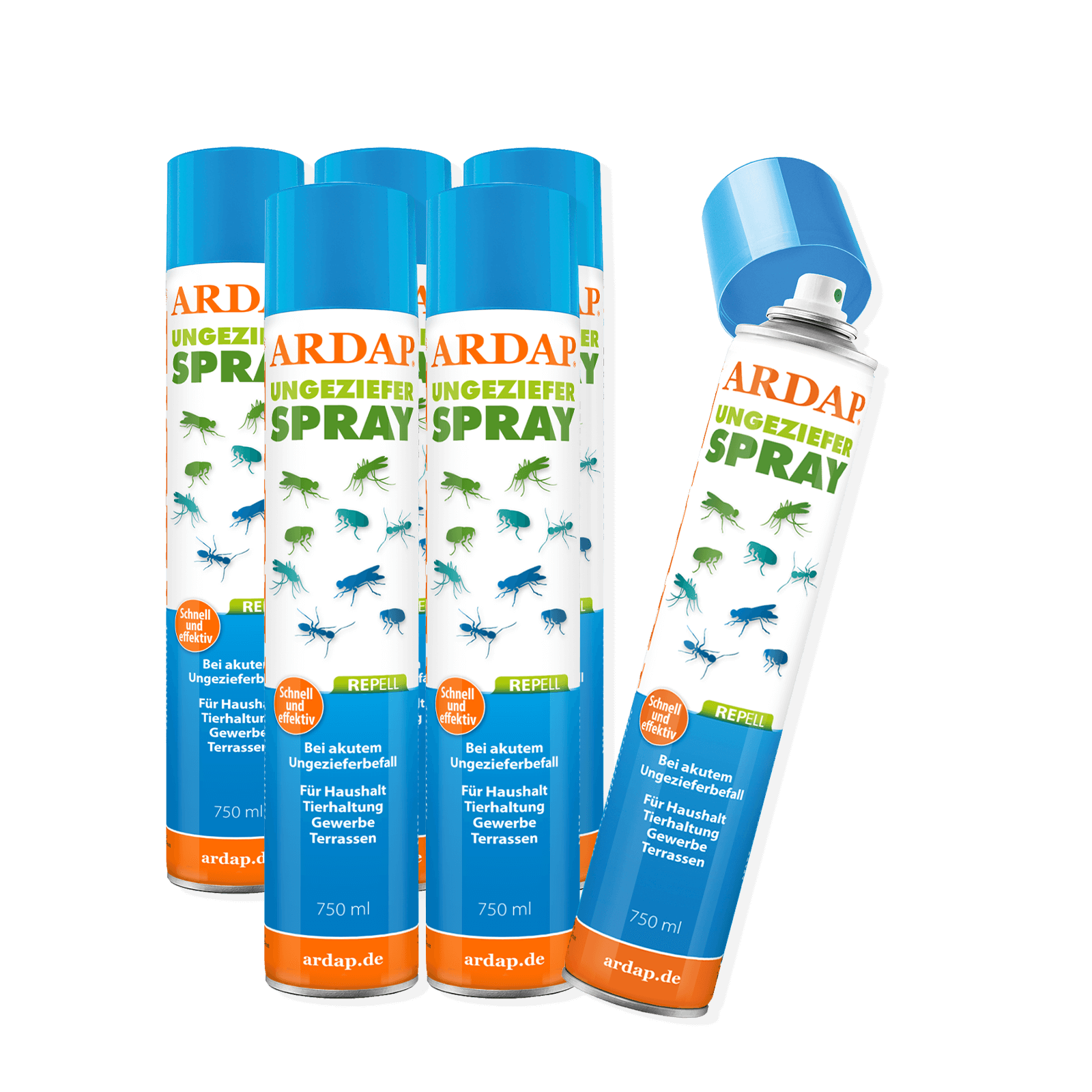ARDAP Repell Ungezieferspray 750ml 6er Pack