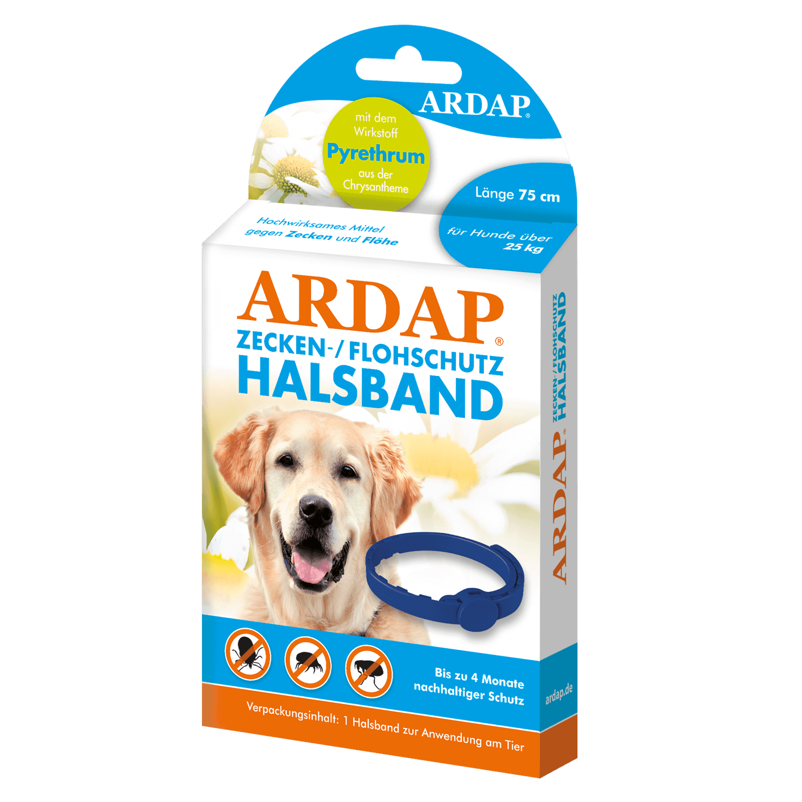 ARDAP Zecken und Flohschutz Halsband für große Hunde