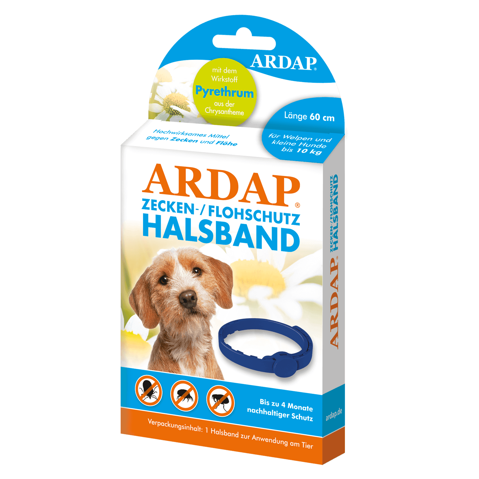 ARDAP Zecken und Flohschutz Halsband für kleine Hunde