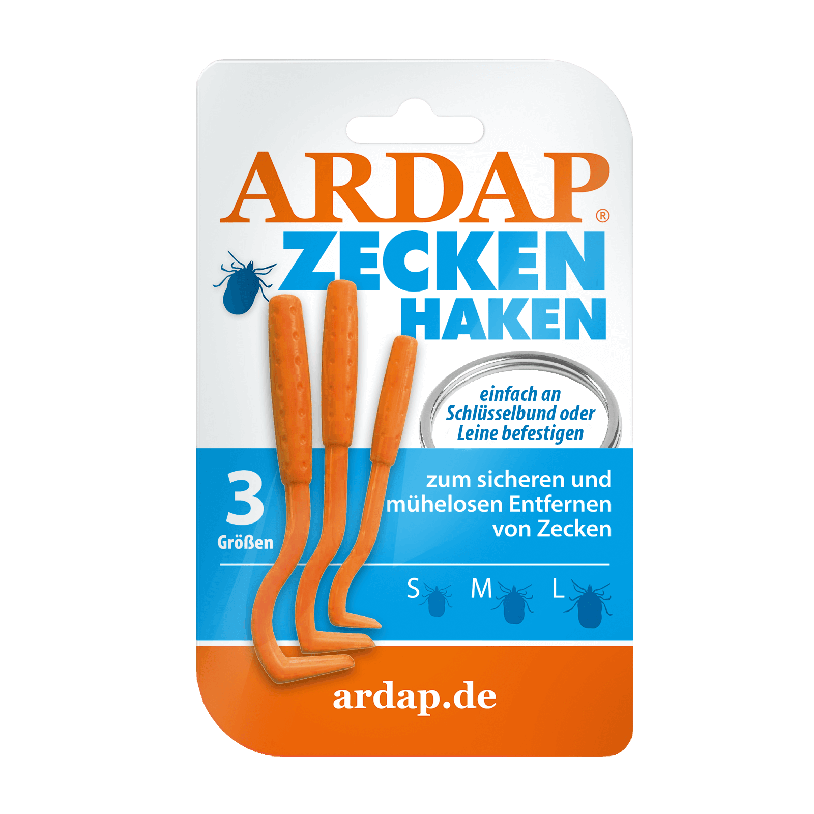 ARDAP Zeckenhaken 3er Set Hund und Katze