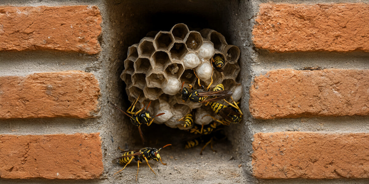 Wespennest in Hauswand
