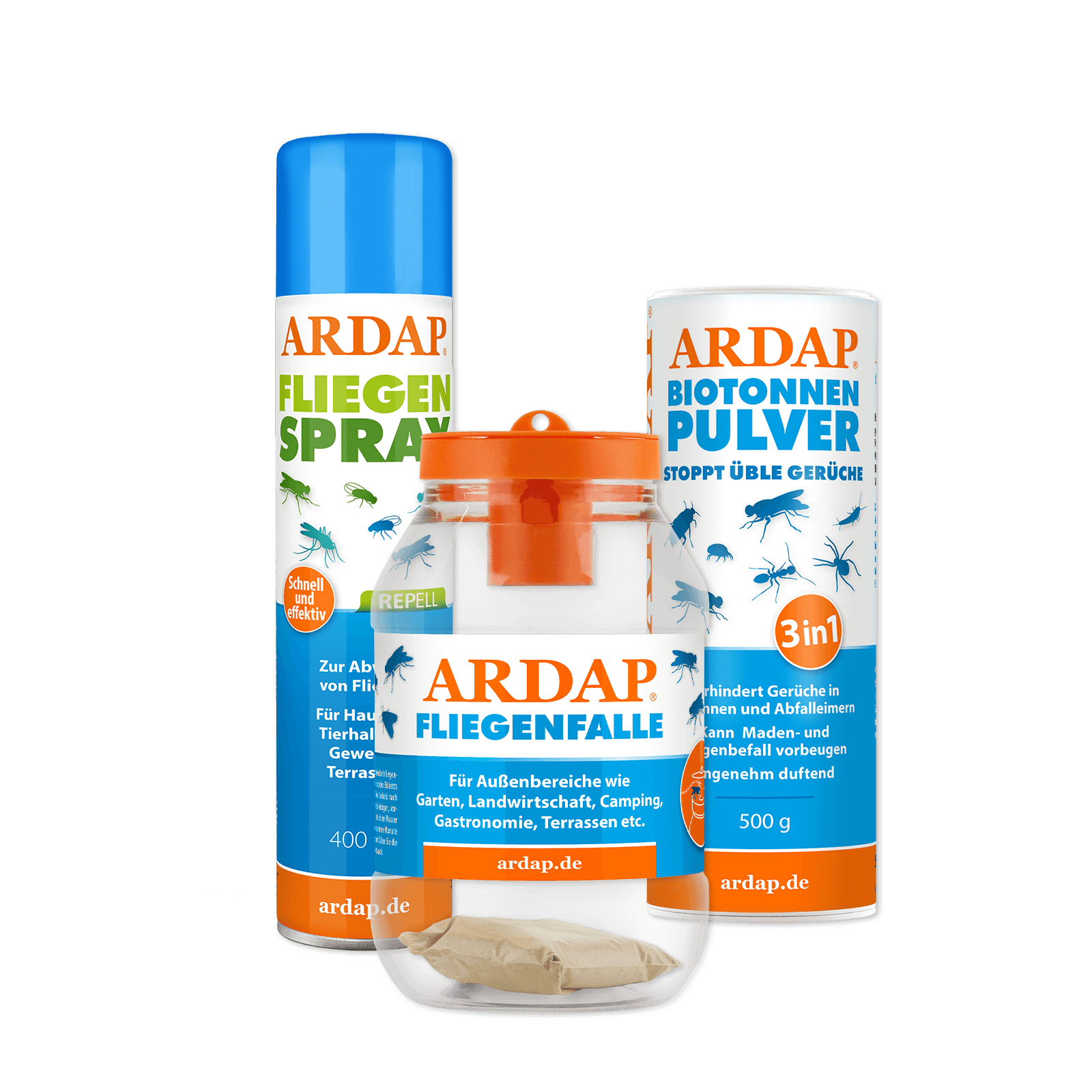 ARDAP Repell Fliegenspray, Biotonnenpulver, Fliegenfalle