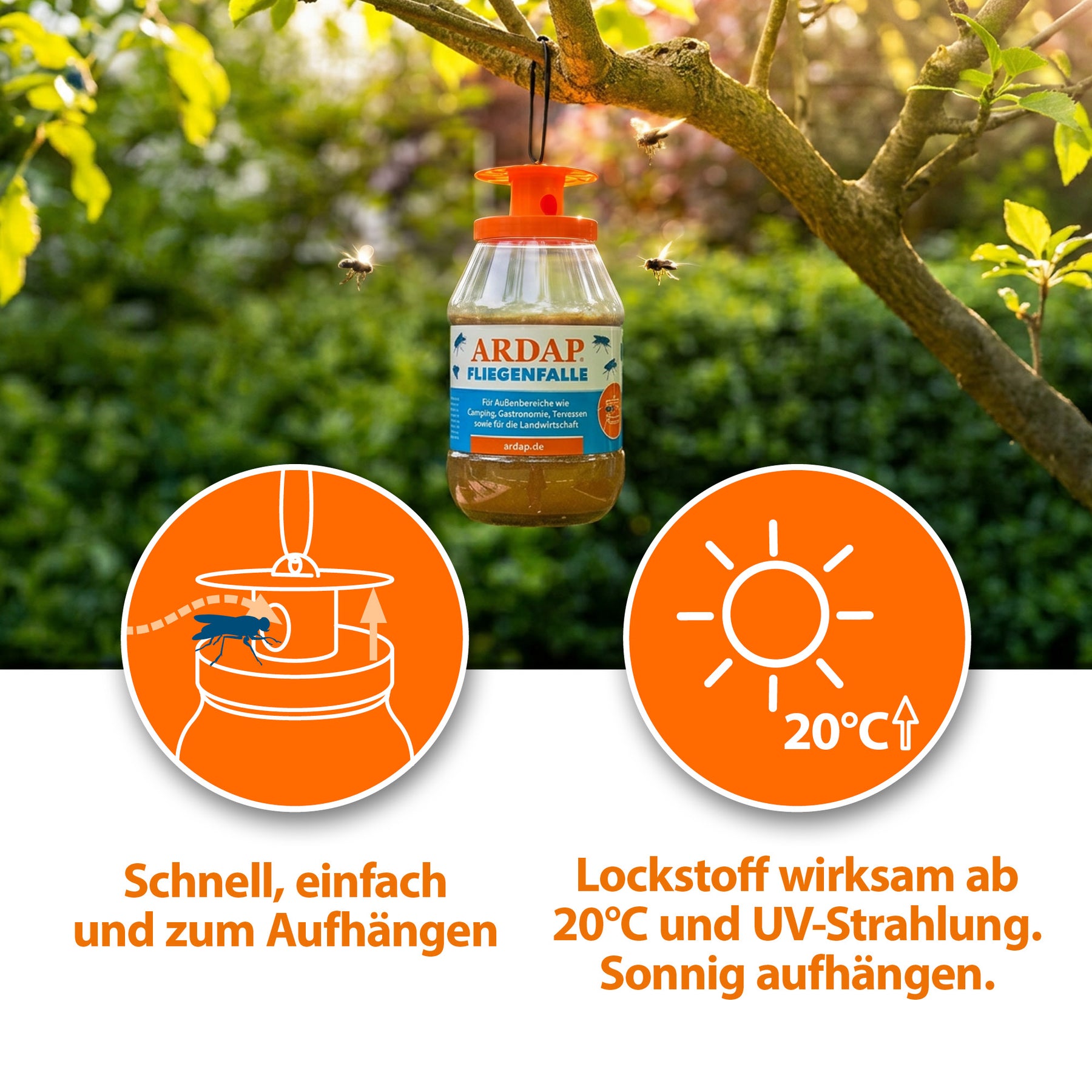 Abbildung vom Fallendeckel mit der Schrift "Schnell, einfach & zum Aufhängen"