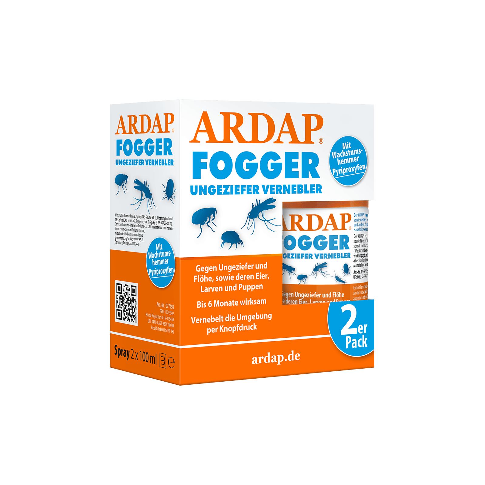 ARDAP Fogger Ungeziefervernebler gegen Flöhe 2x100ml