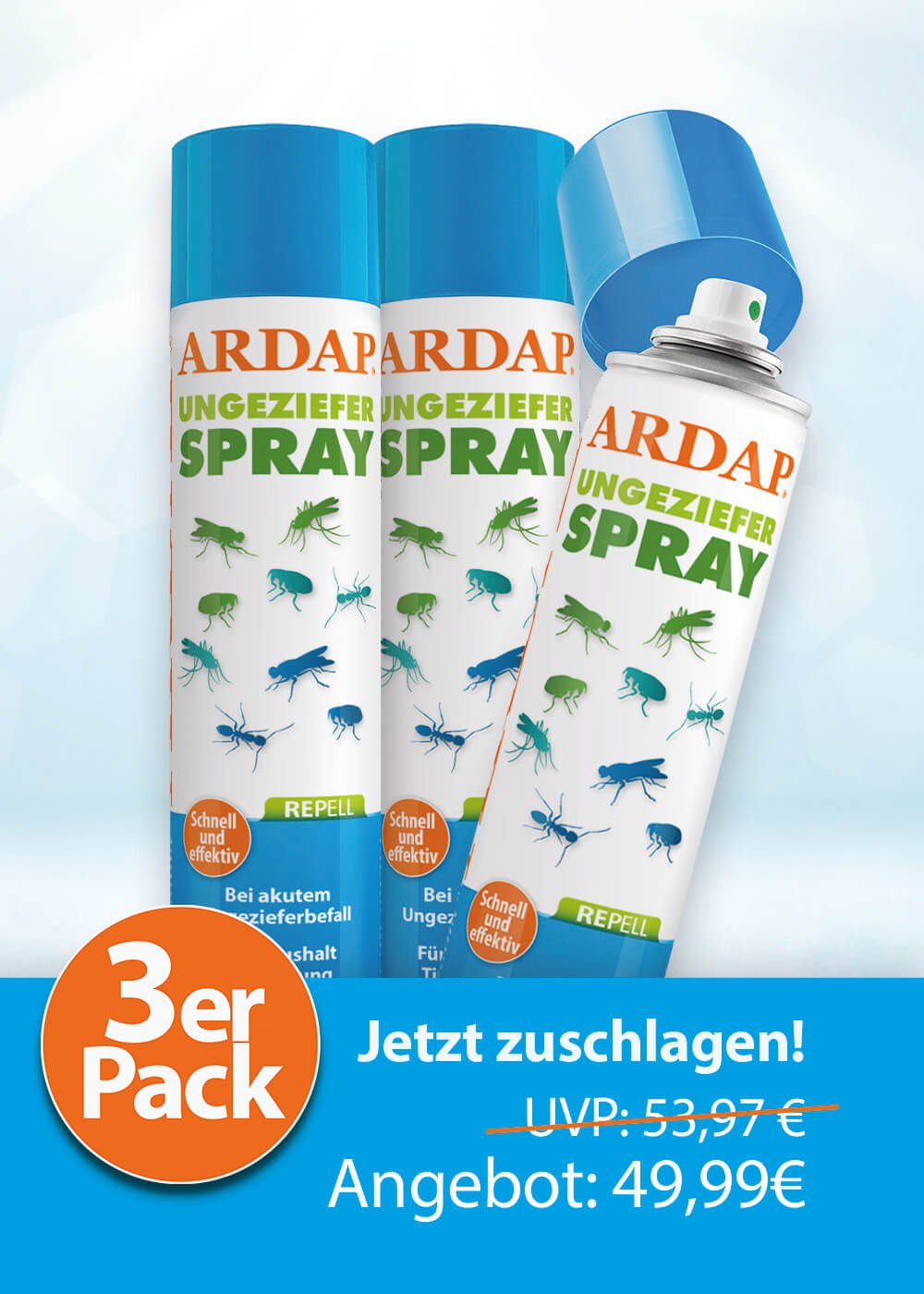 ARDAP Repell Ungezieferspray 3er Pack