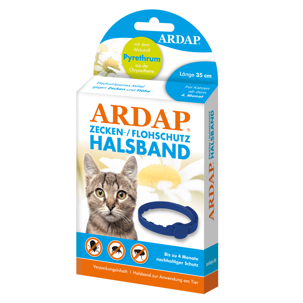 ARDAP Zecken- und Flohhalsband für Katzen