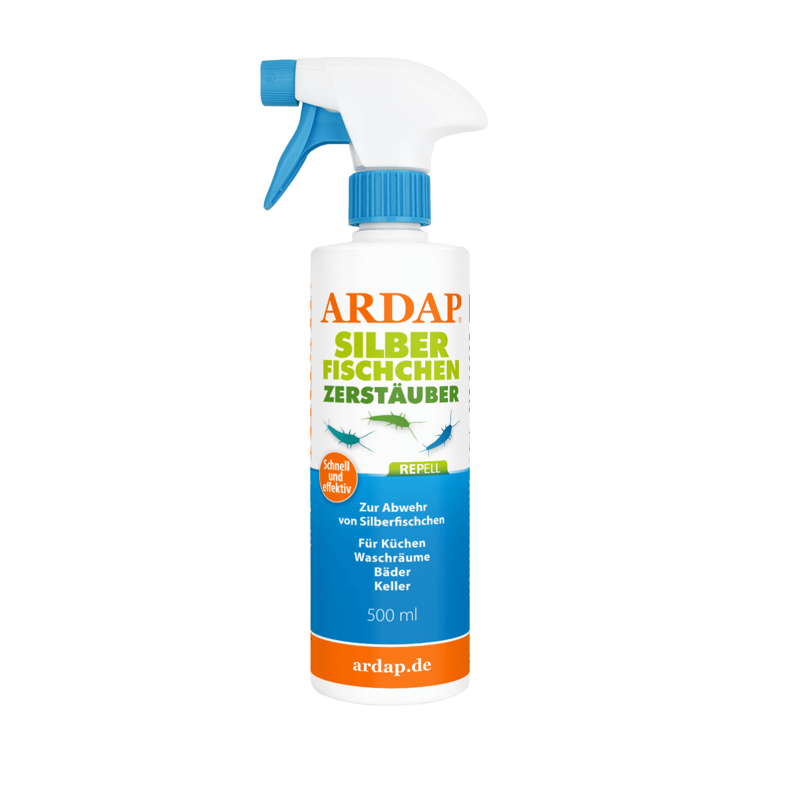 ARDAP Repell Silberfischchen Zerstäuber - Für Küche, Waschräume, Bäder, Keller - Abwehr von Silberfischchen